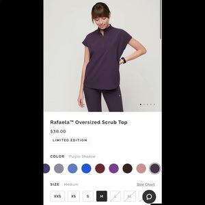 FIGS Rafaela Oversized Scrub Top in Purple Shadow (Limited Edition)